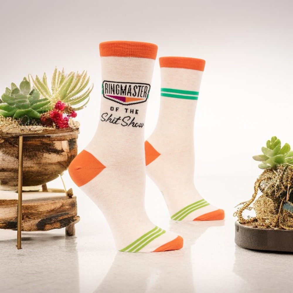 Blue Q Socks - Ringmaster Of The Shit Show Crew Socks